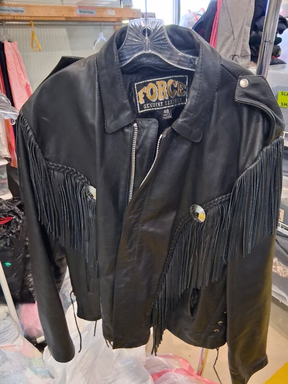 Ladies Force Leather Jacket Large.  Heavy